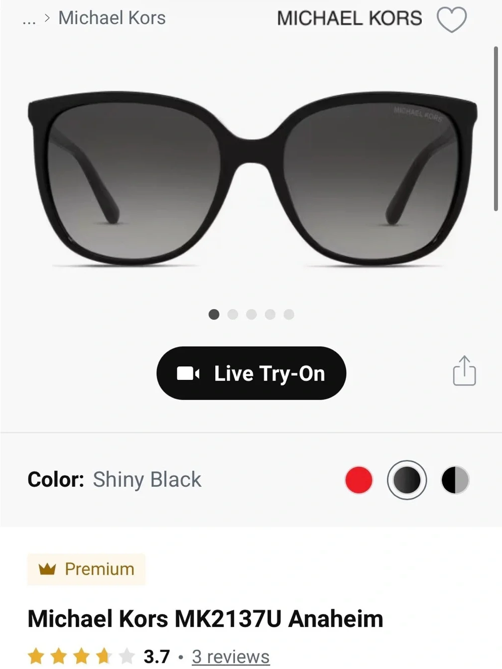 Michael Kors Polarized Black Women's Sunglasses with Gradient Gray Lenses